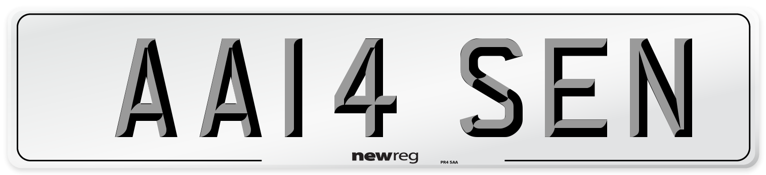 AA14 SEN Number Plate from New Reg
